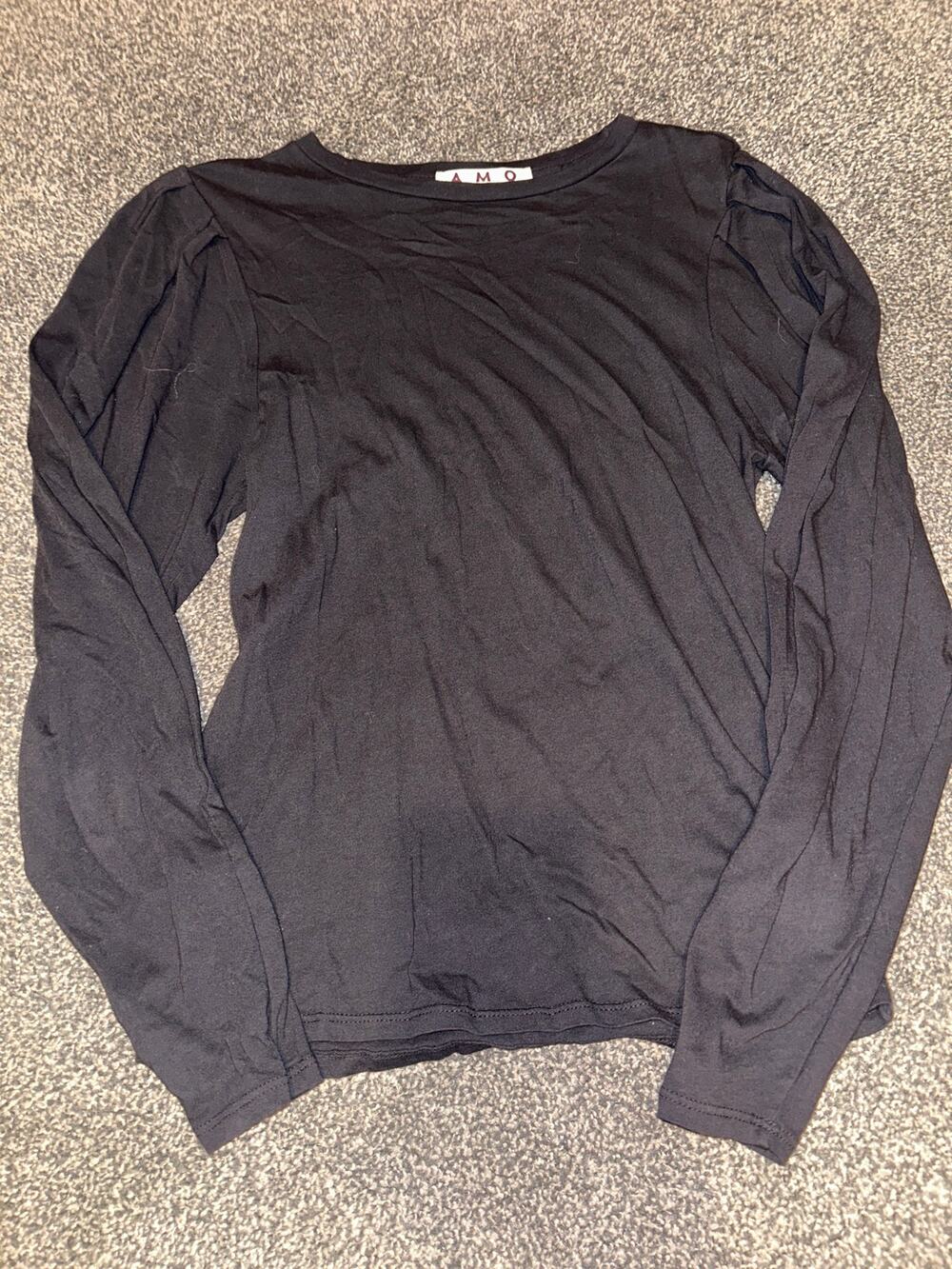 AMO DENIM
Emily Pleated Sleeve Top black size xs